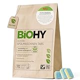 BiOHY All-in-One Spülmaschinen Tabs (80 Tabs) | Phosphat- und Plastikfreie Geschirrspültabs | Kraftvolle Öko-Tabs für tägliche Reinigung | Entfernt hartnäckige Fett- & Essensreste | Umweltfreundlich