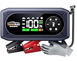 YaberAuto Starthilfe Powerbank mit Kompressor, 150PSI 4500A Auto Starthilfe Powerbank, Auto Starthilfe für 9.0L Benzin und 8.0L Diesel, Starthilfe mit 500 Lumen Multifunktionsleuchte und LCD Display