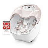 TZS First Austria Fußsprudelbad, Vibrations- und Luftblasenmassage, Infrarot- und Heizfunktion, Fußbad, 450W, 2 Programme, 3 Aufsätze, klappbarer Griff, Aromabox