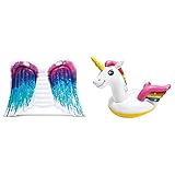 Schwimminsel Engelsflügel & Inflateable Unicorn - 198x140x102 cm