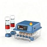 Automatischer Brutmaschine, Brutmaschine, automatischer Inkubator für Eier, mit Temperatur-/Feuchtigkeitskontrolle, automatische Umdrehung, integrierte Beleuchtung, doppelte Stromversorgung für Hühner