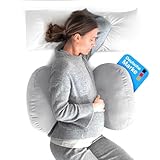 BabybeFun Schwangerschaftskissen [Platzsparend] Pregnancy Pillow für optimale Seitenlage mit Verstellbarer Größe für Schlafkomfort und gegen Rückenschmerzen | Hellgrau