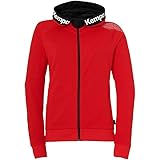 Kempa Core 26 Hood Jacket Women Damen Mädchen Kapuzen-Jacke Trainings-Jacke Sweatshirt Hoody Pullover mit Kapuze Handball Volleyball Indoor Gym Fitness, Rot