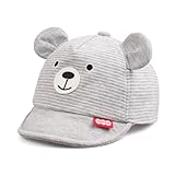 Pesaat Baby Baseball Cap 3-18Monate Baseballmütze Baby Jungen Schirmmütze UV Schutz Mädchen Sommermütze Baby Cap (DE/NL/SE/PL, Alter, 3 Monate, 18 Monate, Grau)