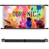 Duronic BPS40 16:9 Projektorleinwand, Beamerleinwand 40 Zoll, Heimkino mit 4K Full HD 3D, Rolloleinwand 1.0 Gain, Beamer Leinwand für Wandmontage, Filmnacht, Videoleinwand für Büro Schulen