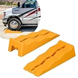 Auffahrkeile 2er Set Rampen Stufenkeile Ausgleichskeile für Wohnwagen Wohnmobil Caravan Anhänger XL 57x20cm bis 5000 kg gelb Keile für jeden Untergrund