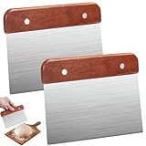 2 Stück Teigschaber Edelstahl, 15cm Küchenspachtel Edelstahl, Teigschneider mit Griff, Lebensmittelqualität Teigmesser, Teigkarte Edelstahl zum Schneiden Von Teig, Pizzen, Keksen, Kuchen Verwendet