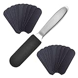 Wenxiaw Fußfeile für Verhärtete Oder Trockene Haut-Edelstahl Hornhautentferner Doppelseitig und 22 Ersatz-Schleifpapier, Nagelfeilen Grobe und Feine Hornhautfeile-Hornhaut Entferner für Hand und Fuss