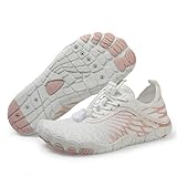 AONETIGER Barfußschuhe Kinder Barfussschuhe Atmungsaktiv Aquaschuhe Badeschuhe Strandschuhe Schnell Trocknend rutschfest Wasserschuhe(8305 Weiß,34EU)