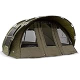 Lucx® Leopard XXL Bivvy Angelzelt 2, 3 oder 4 Personen Karpfenzelt 2, 3, 4 Mann Anglerzelt Carp Dome Fishing Tent 10.000mm