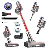 Avamia Staubsauger Kabellos, Bis Zu 55 Minuten Laufzeit, 250W Akku Staubsauger Mit LED-Bildschirm, 6-in-1 Leichter Staubsauger Mit Anti-Verwicklungsbürste Für Hartboden Teppich Tierhaare