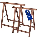 MODO24 Holzbock Klappbock Arbeitsbock Tapezierbock Sägebock Montagebock Unterstellbock SDKM, 2er-SET, 73x73x44 cm, Farbe: Braun