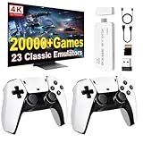 Whatsko 2025 Upgrade Retro Konsole Spielkonsole Game Stick, M15 Plus Konsole 20000+ Spielen 23 Emulator, HDMI Plug and Play TV Video Game Stick 4K mit 2 Wireless Controllern, Geschenk für Familien