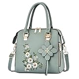 Modische bestickte Handtasche für die Mitte, einfache Umhängetasche, Handarbeit, grün, Einheitsgröße