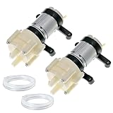 2 Stück Membranpumpe 6-12V - Mini Aquarium Wasserpumpe mit Schlauch - Selbstansaugend Pump Micro - 6W, 1,5-2L/min Wasserdruck - Elektrische Membran Wassersaugpumpe