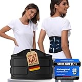 DONNER KRAFT Rückenstützgürtel Testsieger für Herren und Damen – Rückengurt Rückenschmerzen zur Unterstützung der Lendenwirbelsäule und Stabilisierung im Alltag + Ebook Leitfaden (L)