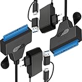 GERUI SATA USB Adapter, Sata to usb Kompatibel mit externen und internen Festplatten SSD/HDD 2,5 3,5 Zoll Adapter Kompatibel Mit 12V 2A Netzteil Kompatibel mit Windows, Mac und Linux