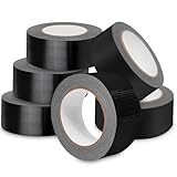 Xaosin 6 Rollen Panzertape extra stark, 27.4 m x 50 mm Gewebeband, Wasserdichtes Reparaturband für innen und außen gewebeverstärktes Reparaturband (Schwarz)