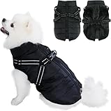 Eastlion Winter Hundemantel Warm Wasserdicht Hundejacke Welpen Hunde Weste Bekleidung Kleidung mit D-Ring,Schwarz,Größe M