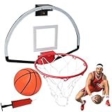 GFLCWYP 17,7-Zoll-Mini Basketballkorb Fürs Zimmer Für Kleine Türen Im Innen- Und Außenbereich Basketballkorb Kinder Indoor Mit Ball Für Garage/Schlafzimmer/Büro (Oval)