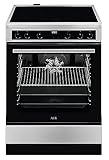 AEG CIB6641BBM 60 cm Standherd mit Induktions-Kochfeld / SteamBake – mit Feuchtigkeitszugabe / Hob²Hood / Versenkknebel / Touch-Bedienung / Grillfunktion / Display mit Uhr / Kindersicherung / A