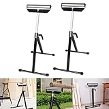 YRHome 2 er Rollenbock Rollbock Klappbock Höhenverstellbar 68-107 cm Rollenständer Arbeitsbock Unterstellbock aus Stahl Stützbock Montagebock mit Antirutschfüßen Tragkraft bis 60kg