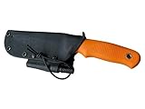 Linder Super Edge 7 Joe Vogel Evo-X ATS 34 Orange Survival Spar Set Kydexscheide mit Clip und Feuerstarter