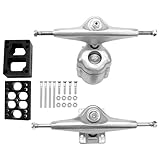 Lazycloud Meraki Land Surfen Skateboard Achse, Surfen Achse für YOW S6 Rot Feder BrüCke Longboard Skateboard Trucks Adapter,Silber Dichtung Satz