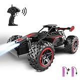 SZJJX Ferngesteuertes Auto ab 3 4 5 6 7 8+ Jahre Kinder,2.4Ghz RC Auto Spielzeug mit LED-Leuchten,Alloy Gehäuse,15+KM/H Rennauto Ferngesteuert,2WD RC Car Crawler Geschenk Mädchen Junge Schwarz Rot