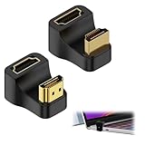 Hemlosk 2 Stück HDMI 2.1 U-Winkel Adapter Stecker auf Buchse, 180° Vorwärts- & Rückwärts-Winkel, 8K@60Hz UHD 3D kompatibel, 48Gbps HDMI-Winkelstecker für Fernseher, Projektor, Laptop, Monitor