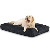 KSIIA Hundebett Grosse Hunde Waschbar, Plüsch Hundekissen flauschig, 105x70cm, rutschfeste Unterseite, Hundematte für große, mittelgroße Hunde, Hundekorb Hundematratze Haustierbett Schattengrau