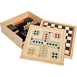 Small Foot Spielesammlung 7 Klassiker aus Holz, Gesellschaftsspiele für die ganze Familie, für Kinder ab 6 Jahren, 12322