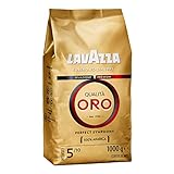 Lavazza, Qualità Oro, Kaffeebohnen, mit Aromanoten von Früchten und Blumen, für einen Samtigen Espresso, 100 % Arabica Kaffeebohnen, Intensität 5/10, Mittlere Röstung, 1 kg