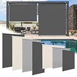 Ollewiellan Senkrechtmarkise Vertikalmarkise 140x140cm Balkonmarkise Sonnenschutz, Balkonrollo, Windschutz, Seitenrollo Beschattung, Wetterbeständig für Balkon, Terrasse, Garten, Anthrazit