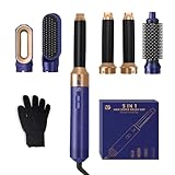 Airstyler Warmluftbürste 5 in 1, Golden Goods Hairstyler Set mit Lockenstab, Glättbürste, Haartrockner, Geben Sie dem Haar Volumen, Glätten, Locken und Föhnen, Rundbürstenföhn Blue Edition