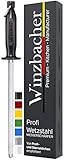 Winzbacher Wetzstahl [39cm] Profi Messerschärfer – aus gehärtetem Spezialstahl | Messerschaerfer Messerschleifer | ergonomisch geformter Soft-Touch Griff mit Fingerschutz