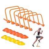 BOOSTEADY Speed Hürden für Training Agility Hürden Kit Multi-Sport Trainingshilfe Koordinationshürden Hürden Set Trainingsgeräte 6er Set für Fußball Basketball