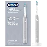 Oral-B Pulsonic Slim Clean 2000 Elektrische Schallzahnbürste/Electric Toothbrush, 2 Putzmodi für Zahnpflege und gesundes Zahnfleisch mit Timer, Geschenk Mann/Frau, Designed by Braun, grau