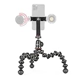 JOBY GorillaPod 1K GripTight 360 Mount kit, Kompaktes Flexibles Stativ 1K und Kugelkopf mit Drehbarem Telefonhalter, Landschafts- oder Porträtmodus, Doppelter Cold Shoe, Maximale Traglast 1kg (2,2lb)