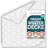 KNERST® Winterbettdecke PolarDream - atmungsaktive und temperaturausgleichende Winterdecke - extra warme Bettdecke 135x200 cm für den Winter - Ökotex Zertifiziert und waschbar