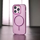 QGGNMGT Luxuriöse, einfarbige, Matte, magnetische, kabellose Ladehülle für iPhone 15 14 13 12 16 Pro Max 16e, schlanke, kontrastfarbene Hülle (für iPhone 16 Plus/Lila)