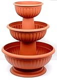 POKM Toolsmarket GmbH Blumensäule Blumenständer Pflanzschale Grace ?25cm bis 45cm Terracotta