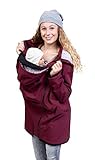 Viva la Mama - Umstandsjacke Babytragejacke Softshell Herbst Winter warm wasserdicht - MELLORY - bordeaux - S
