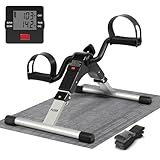 AGM Mini-Heimtrainer Fahrrad, Arm und Beintrainer Fitnesstrainer, Fitness, Hometrainer Bewegungstrainer mit LCD-Monitor und Einstellbarem Widerstand, Fitnessgerät für Zuhause, Büro Schwarz