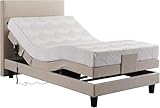 De RUCCI Motorbett, Boxspringbett mit elektrischer Verstellung, 7-Zonen Matratze, Modell 209E Riva Bestes Preis-Leistungs-Verhältnis, Zwei Jahre Garantie auf den Bettmotor (Beige, 140 x 200 cm)