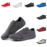 Hitmars Barfussschuhe Herren Barfußschuhe Damen Traillaufschuhe Barfuß Schuhe Outdoor Sneaker Trekkingschuhe Zehenschuhe Fitnessschuhe Unisex 2 Grau EU 39