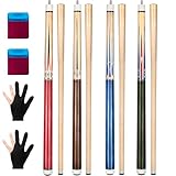 AKLOT Billardqueues Set mit 4 Billardqueues, 147,3 cm, kanadisches Ahornholz, Queuestab für professionelle Billardspieler, 45,7 cm, 48,3 cm, 50,3 cm, 595,3 g