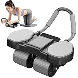 Bauchmuskelroller – leises Material zur Stärkung der Muskulatur | automatische Bauchrolle mit 4 Rädern mit Telefonhalterung für Zuhause, Büro, Fitnessstudio