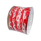 DOUDINGMAO Robuste 25 m lange Absperrkette Warnkette für Bau, Menschenmengenkontrolle und Gefahrenzonenmarkierung