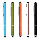 5 Stück Touchscreen Stift, Handystifte zum Tippen, Eingabestifte für iPhone, Samsung Galaxy, Xiaomi, Google Pixel Motorola, Tablets und Alle Smartphones, Blau, Grün, Orange, Gold, Schwarz
